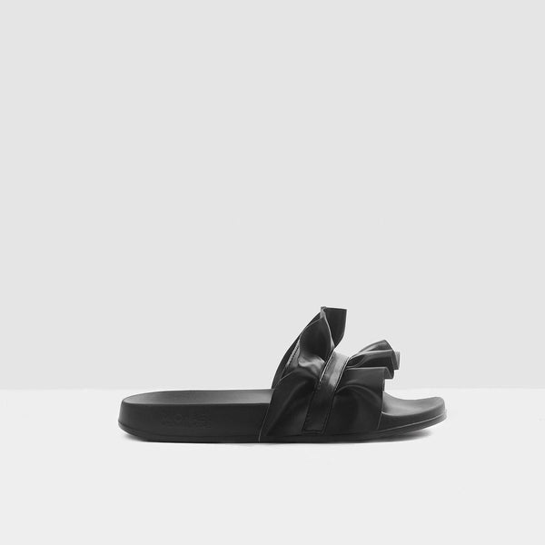 Michael Kors Bella Sport Slide black leather slipper