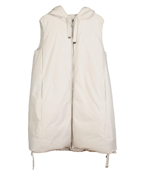 Max Mara The Cube Long white COTTONG Rock Salt vest