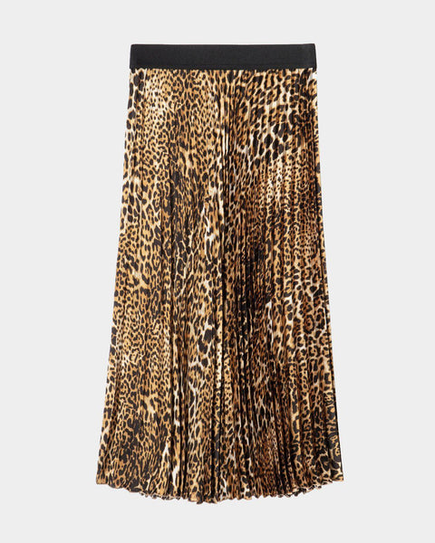 Zadig Voltaire Gonna Joyce plissettata leopardata leml