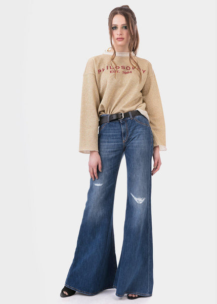 Dondup Blue stretch flared jeans – lemlò