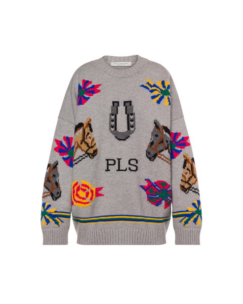 Philosophy di Lorenzo Serafini Maglione lana grigio cavalli lemlo