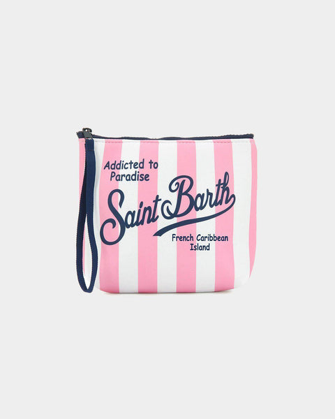 MC2 Saint Barth | Aline Scuba pink striped clutch bag – lemlò
