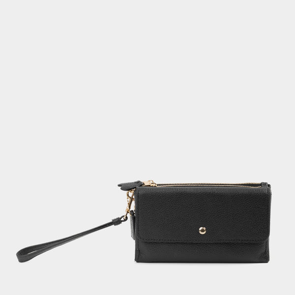 Coach Triple Small Wristlet Black Wallet