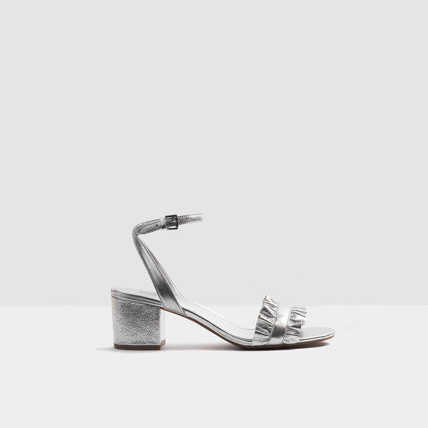 Michael Kors Bella Flex Mid sandal in silver leather