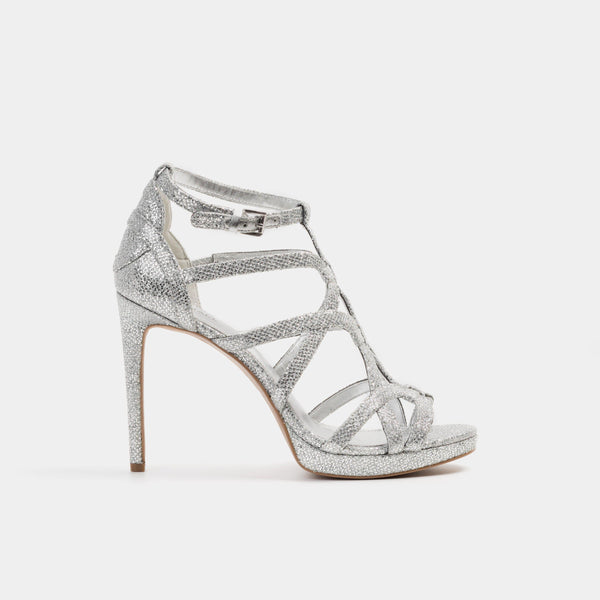 Michael Kors Sandalo Sandra Platform glitter argento leml