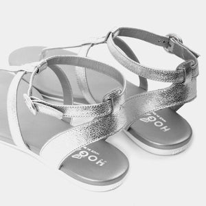 Acquista su lemlo.com Sandalo infradito Valencia pelle metallizzata argento di HOGAN
