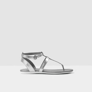 Acquista su lemlo.com Sandalo infradito Valencia pelle metallizzata argento di HOGAN