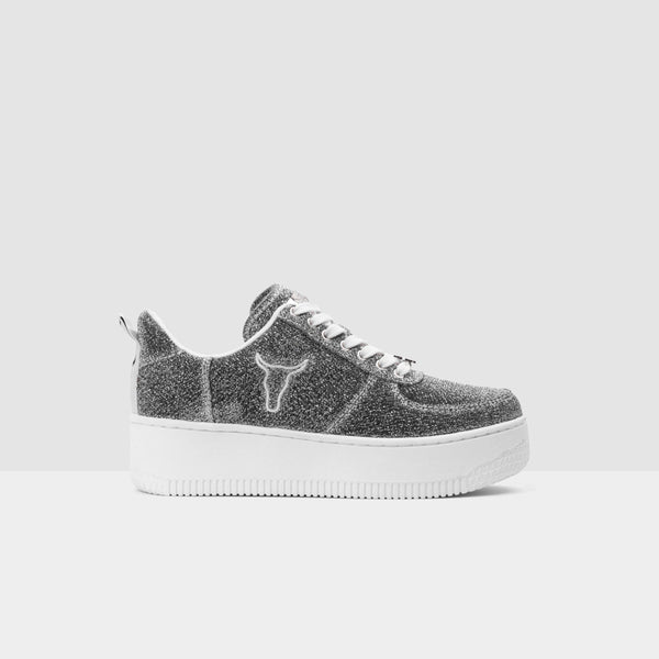 Windsor Smith Racerr silver lurex platform sneaker lemlo