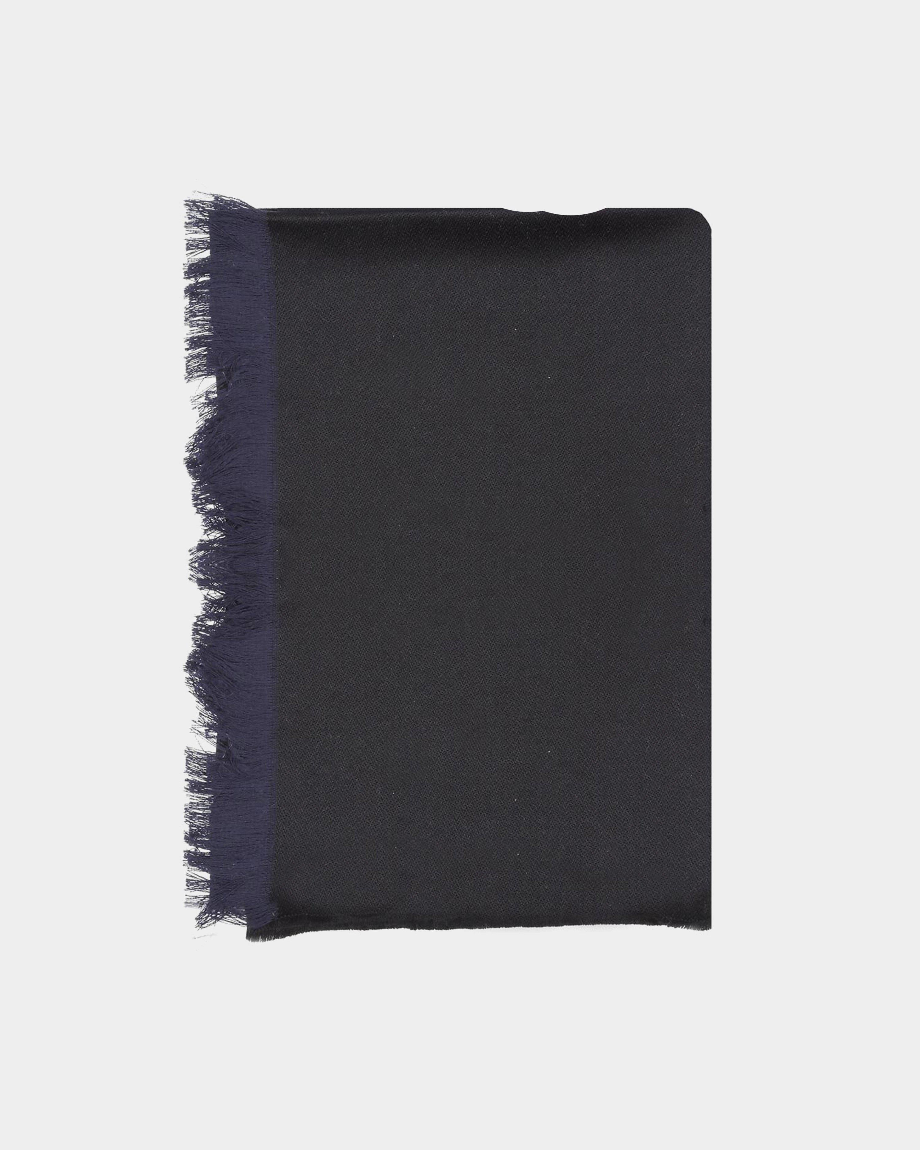 Stola Panna Puro Cashmere Disegni Stilizzati Blu