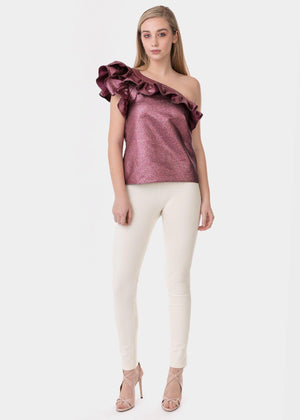 Acquista su lemlo.com Top monospalla in lurex rosa di PHILOSOPHY DI LORENZO SERAFINI